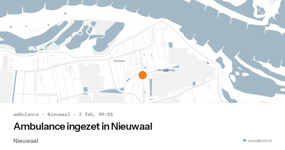 Ambulance ingezet in Nieuwaal — 2 feb 2026