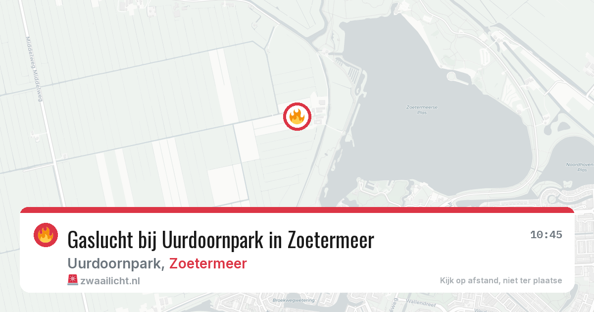 Gaslucht bij Uurdoornpark in Zoetermeer — 13 apr 2026