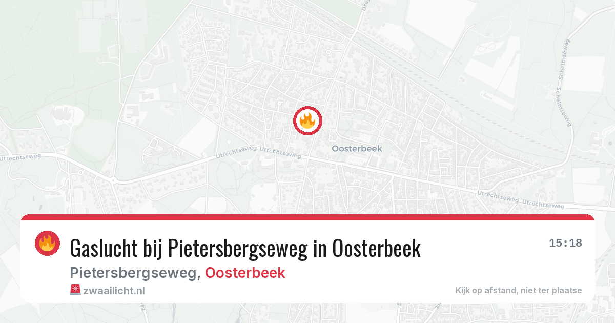 Gaslucht bij Pietersbergseweg in Oosterbeek — 2 mei 2026