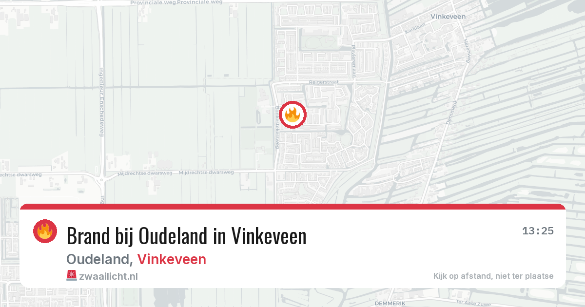 Brand bij Oudeland in Vinkeveen — 9 aug 2026