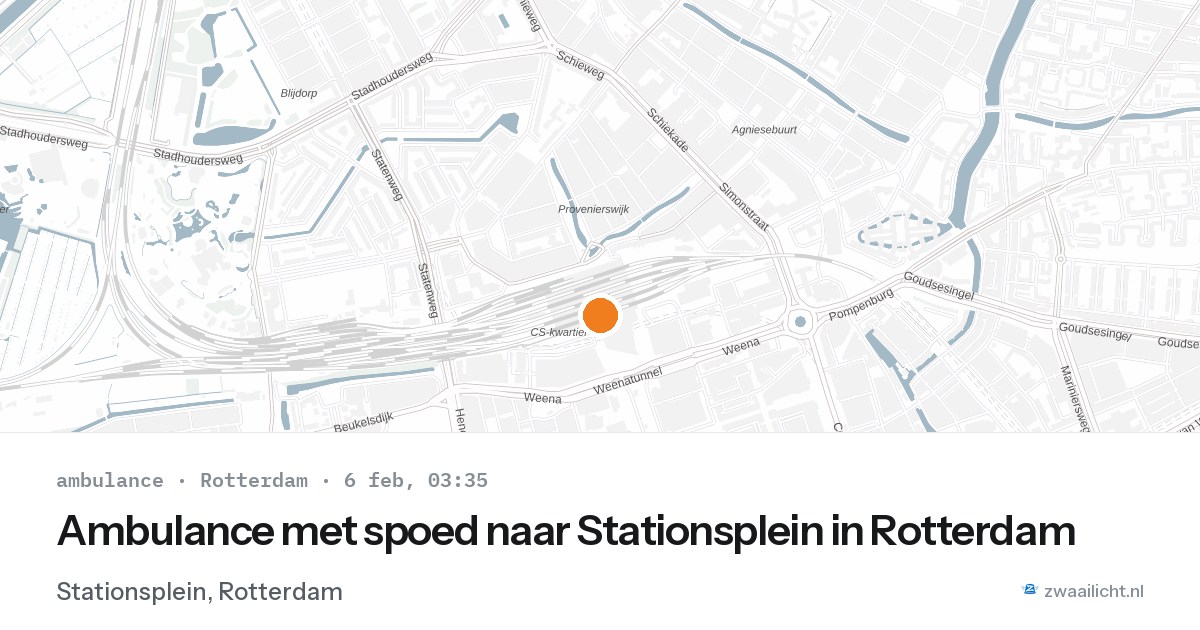 Ambulance met spoed naar Stationsplein in Rotterdam — 6 feb 2026
