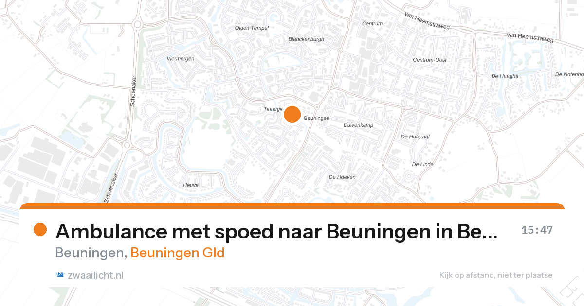 Ambulance met spoed naar Beuningen in Beuningen Gld — 26 aug 2026