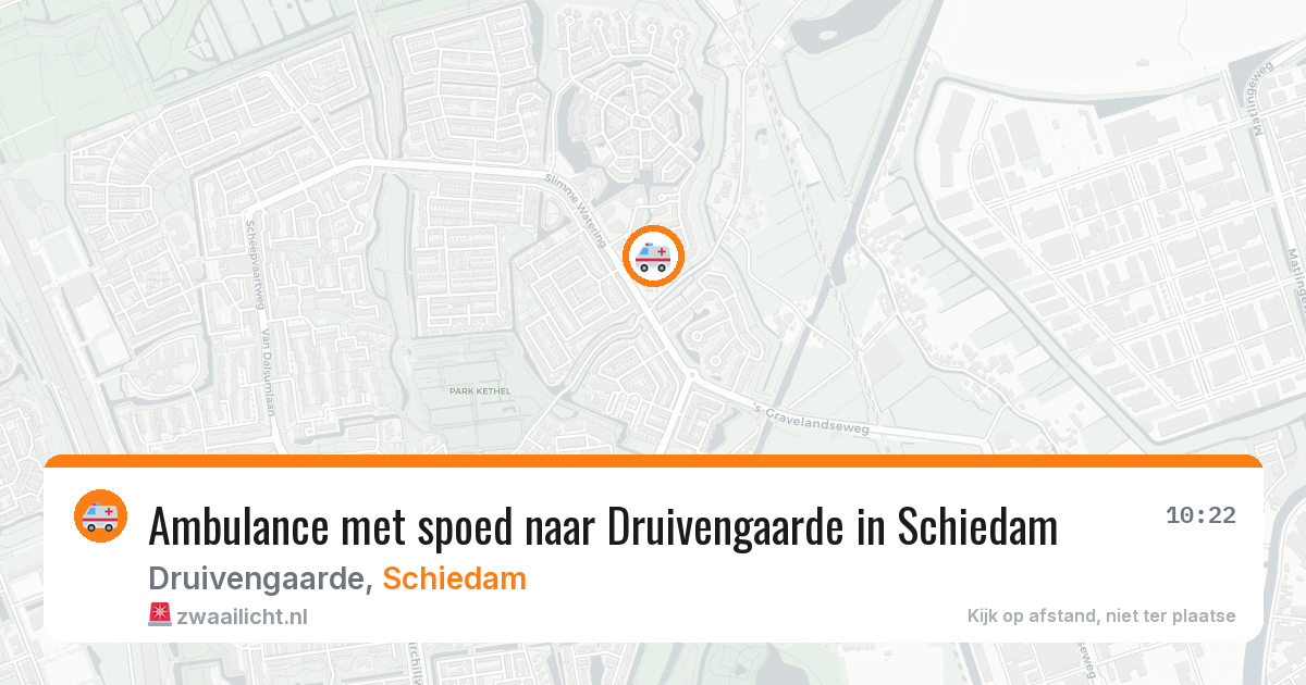 Ambulance met spoed naar Druivengaarde in Schiedam — 6 aug 2026