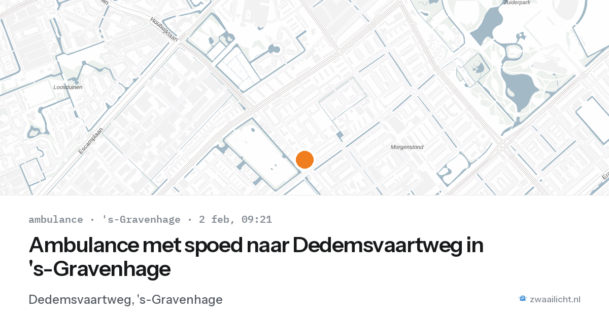 Ambulance met spoed naar Dedemsvaartweg in 's-Gravenhage — 2 feb 2026