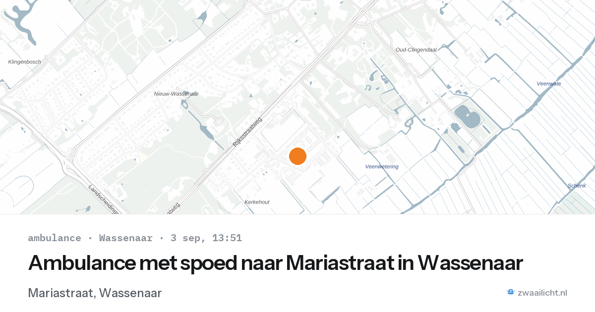 Ambulance met spoed naar Mariastraat in Wassenaar — 3 sep 2026
