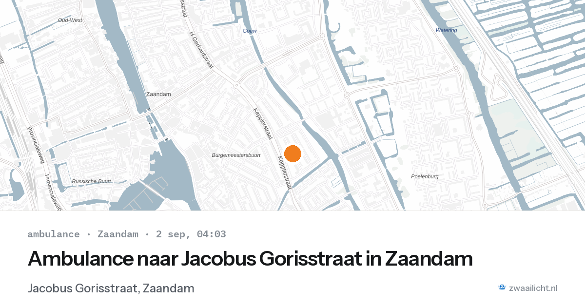Ambulance naar Jacobus Gorisstraat in Zaandam — 2 sep 2026