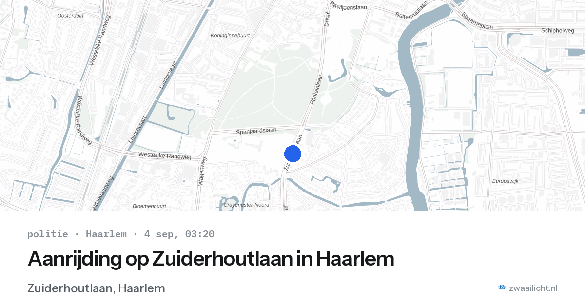 Aanrijding op Zuiderhoutlaan in Haarlem — 4 sep 2026