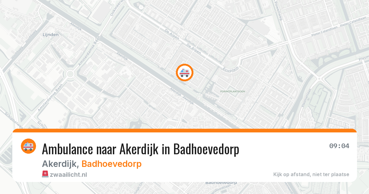 Ambulance naar Akerdijk in Badhoevedorp — 18 mei 2026