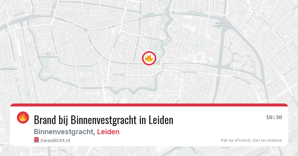 Brand bij Binnenvestgracht in Leiden — 6 mrt 2026