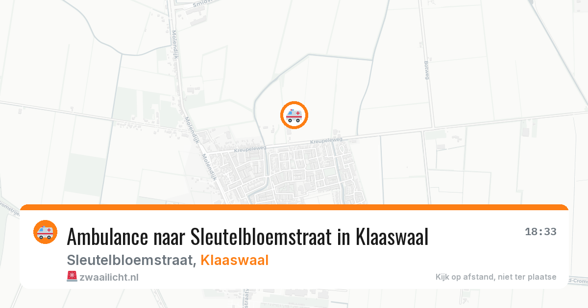 Ambulance naar Sleutelbloemstraat in Klaaswaal — 21 jun 2026