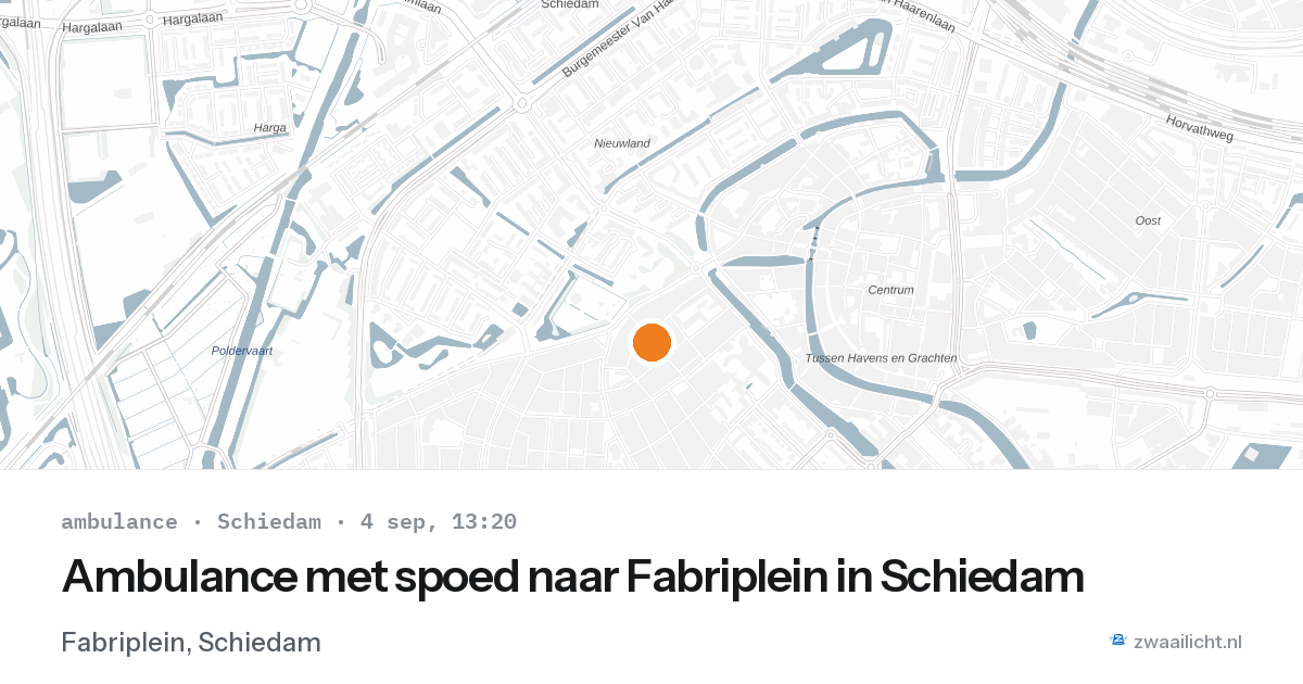 Ambulance met spoed naar Fabriplein in Schiedam — 4 sep 2026