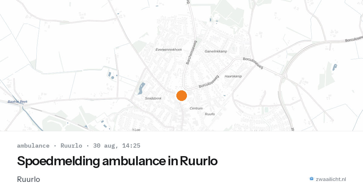 Spoedmelding ambulance in Ruurlo — 30 aug 2026
