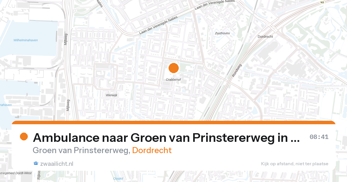 Ambulance naar Groen van Prinstererweg in Dordrecht — 27 aug 2026