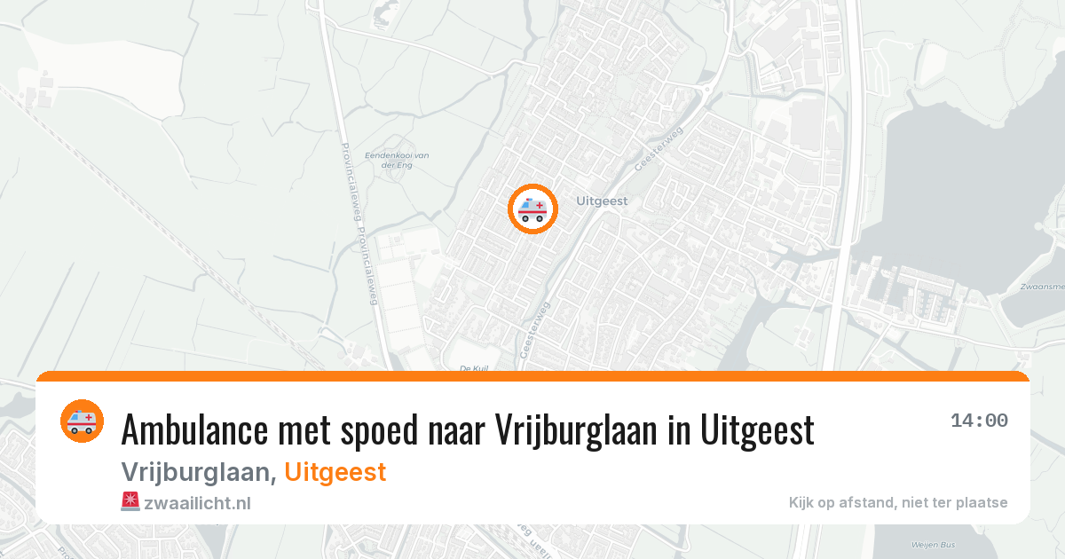 Ambulance met spoed naar Vrijburglaan in Uitgeest — 13 apr 2026