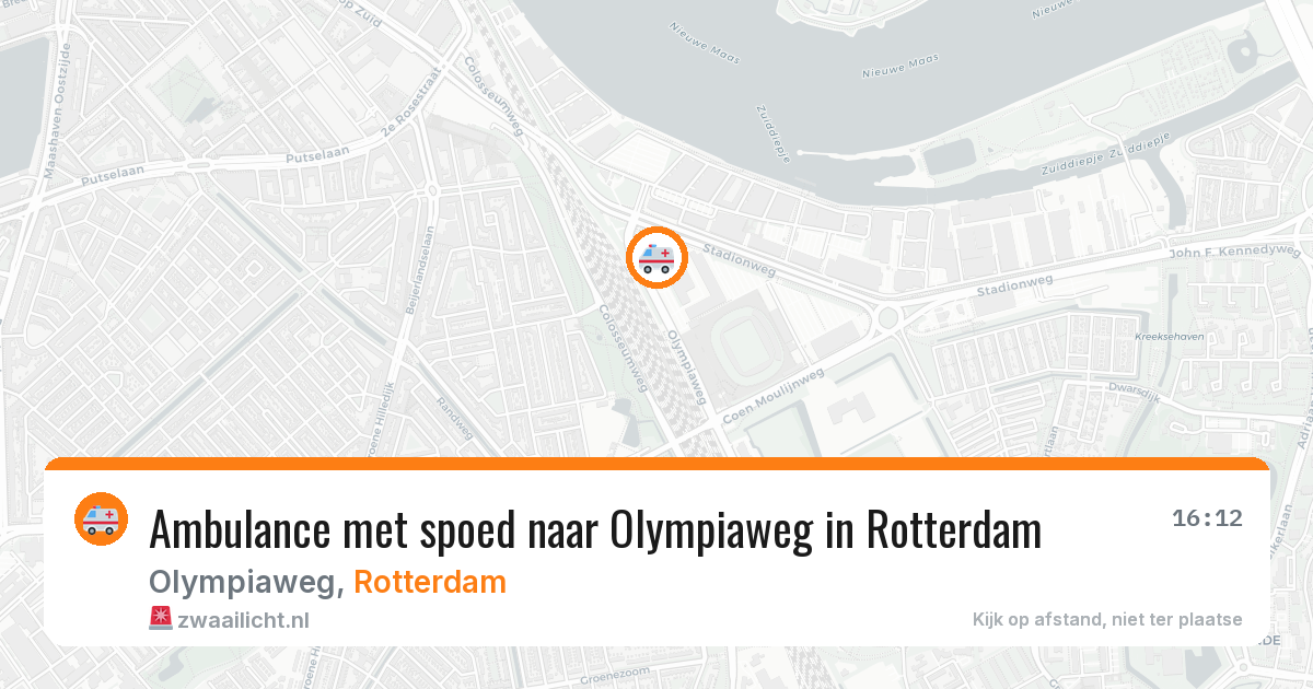 Ambulance met spoed naar Olympiaweg in Rotterdam — 22 mrt 2026