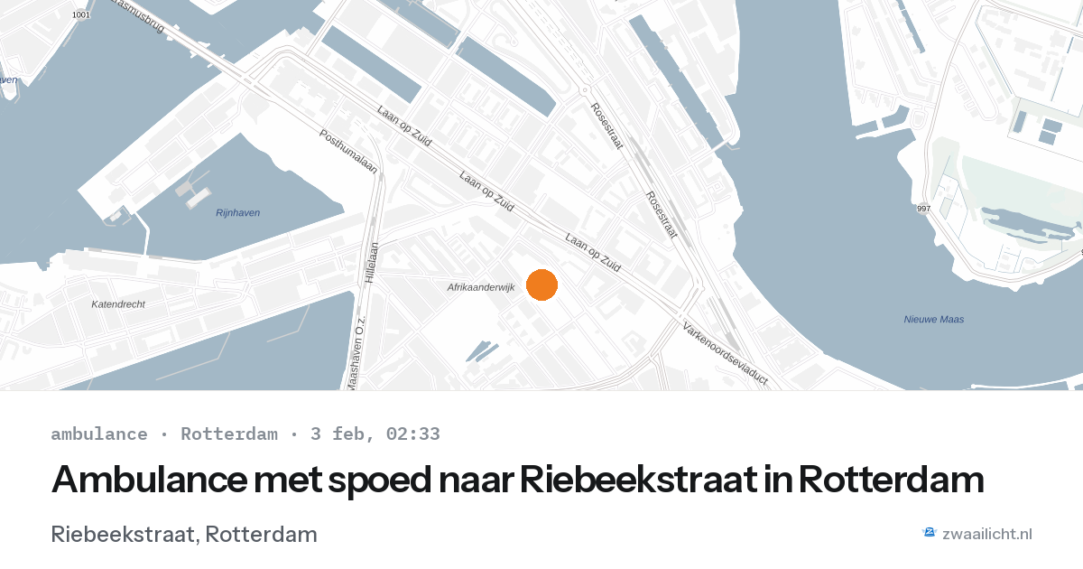Ambulance met spoed naar Riebeekstraat in Rotterdam — 3 feb 2026