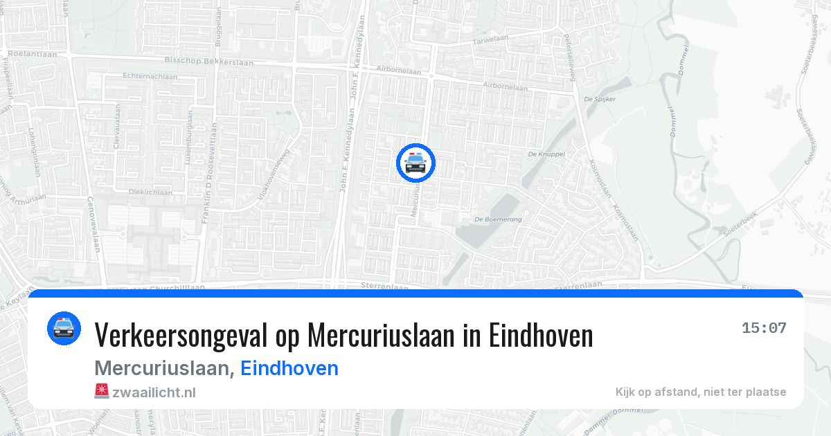 Verkeersongeval op Mercuriuslaan in Eindhoven — 7 jul 2026
