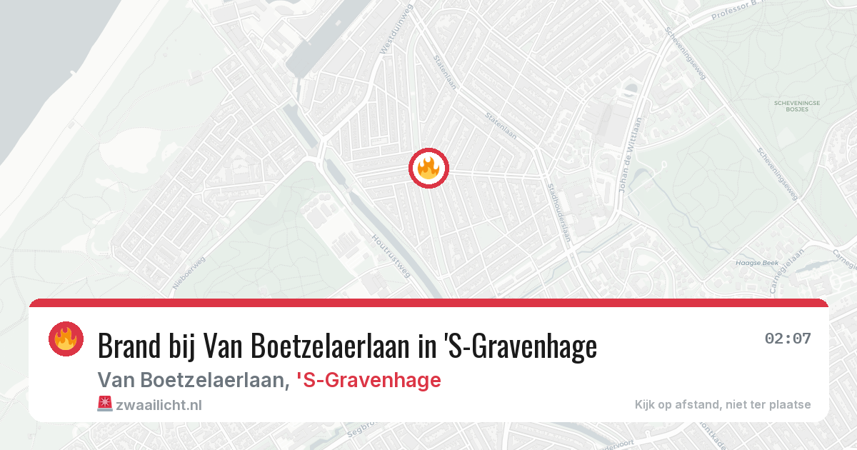 Brand bij Van Boetzelaerlaan in 'S-Gravenhage — 10 aug 2026