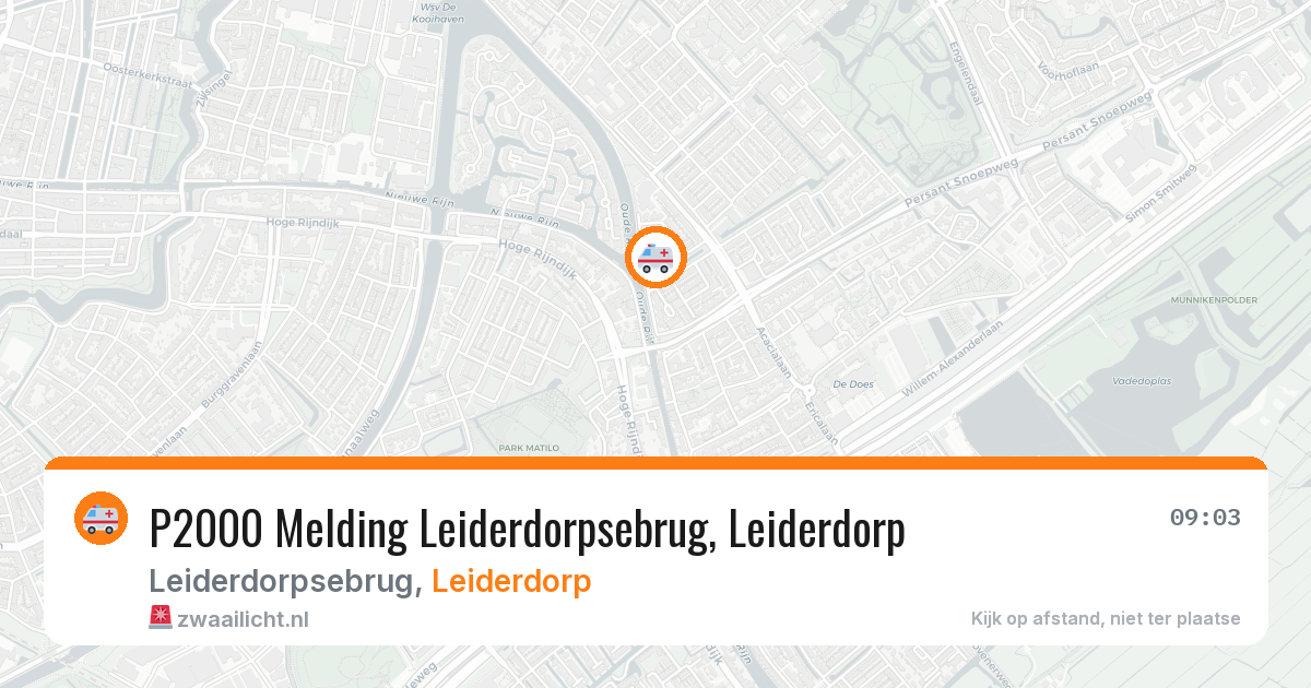 P2000 Melding Leiderdorpsebrug, Leiderdorp — 2 aug 2026