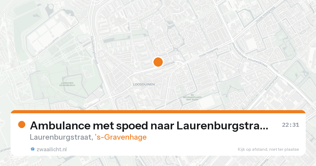 Ambulance met spoed naar Laurenburgstraat in 's-Gravenhage — 9 mei 2026