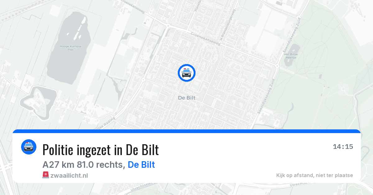 Politie ingezet in De Bilt — 3 apr 2026 | 🚨 Zwaailicht.nl