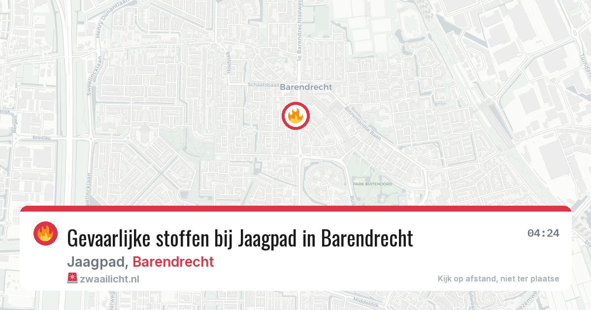 Gevaarlijke stoffen bij Jaagpad in Barendrecht — 10 jun 2026