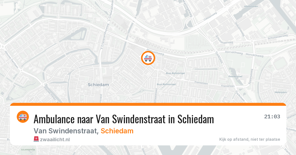 Ambulance naar Van Swindenstraat in Schiedam — 22 jun 2026