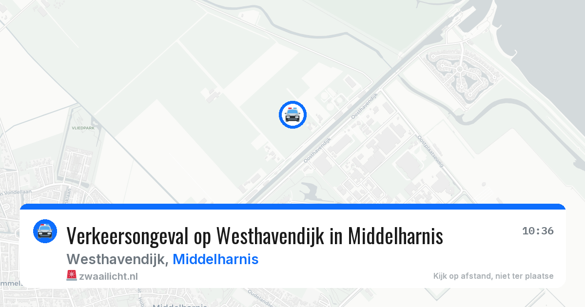 Verkeersongeval op Westhavendijk in Middelharnis — 1 apr 2026