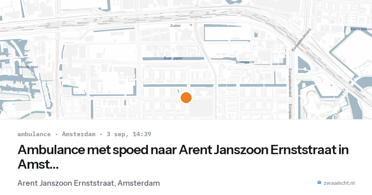 Ambulance met spoed naar Arent Janszoon Ernststraat in Amsterdam — 3 sep 2026