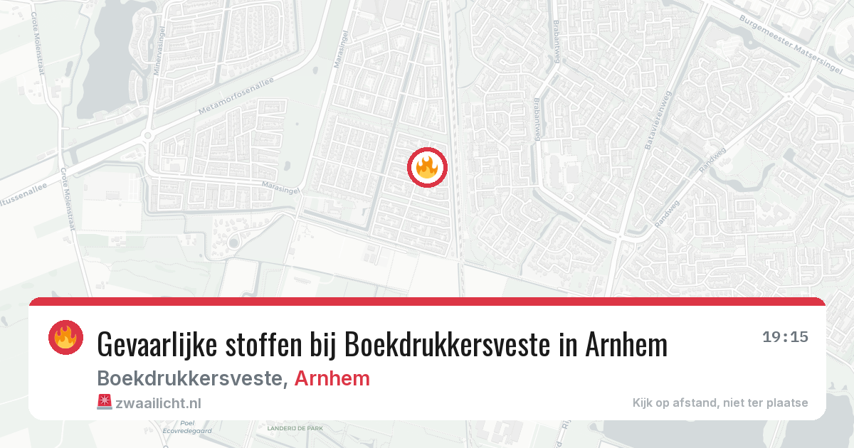 Gevaarlijke stoffen bij Boekdrukkersveste in Arnhem — 4 jul 2026