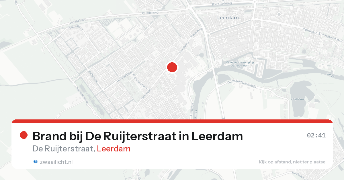 Brand bij De Ruijterstraat in Leerdam — 21 aug 2026