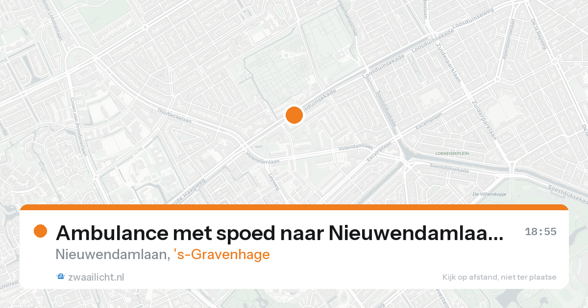 Ambulance met spoed naar Nieuwendamlaan in 's-Gravenhage — 16 aug 2026