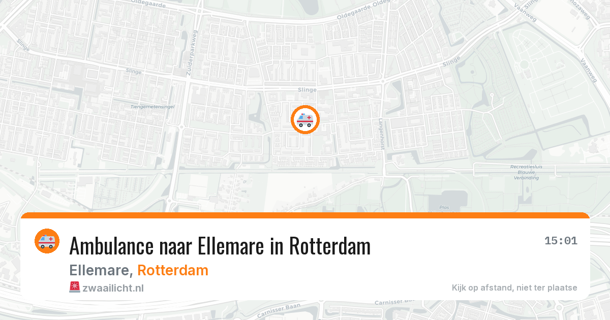 Ambulance naar Ellemare in Rotterdam — 6 aug 2026