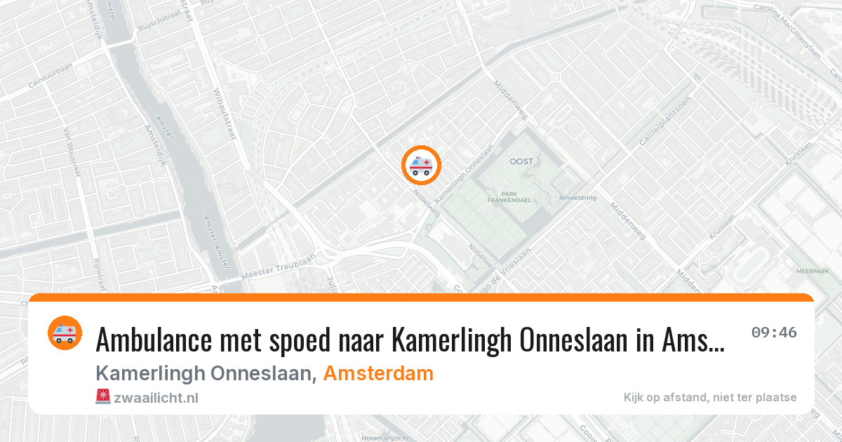Ambulance met spoed naar Kamerlingh Onneslaan in Amsterdam — 16 jul 2026