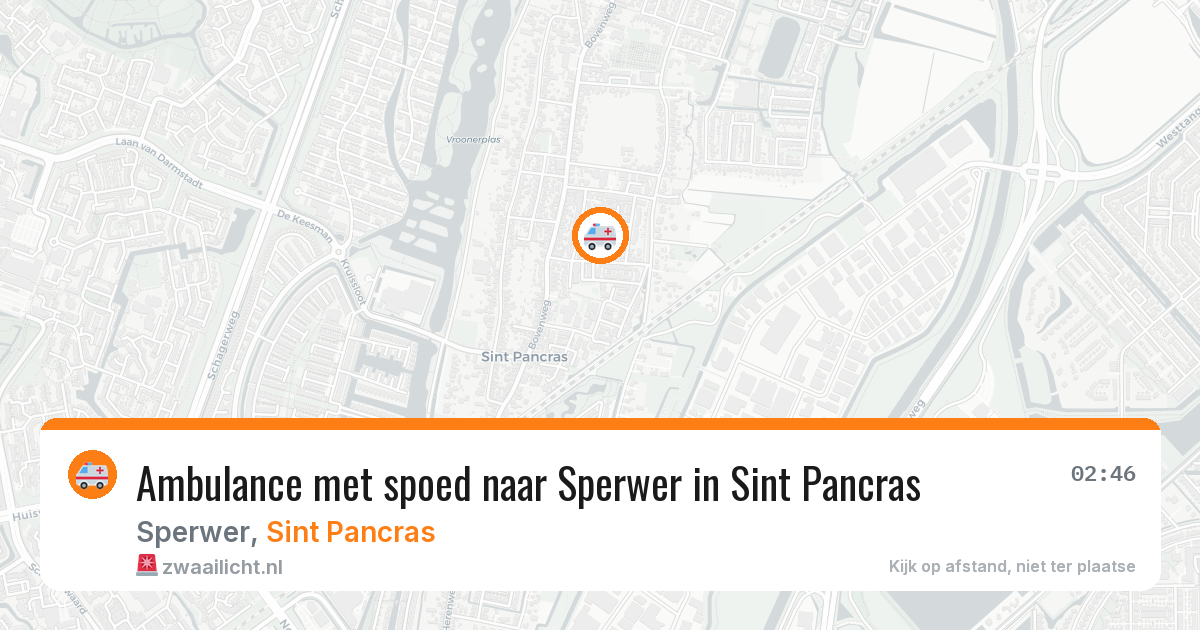 Ambulance met spoed naar Sperwer in Sint Pancras — 15 jun 2026