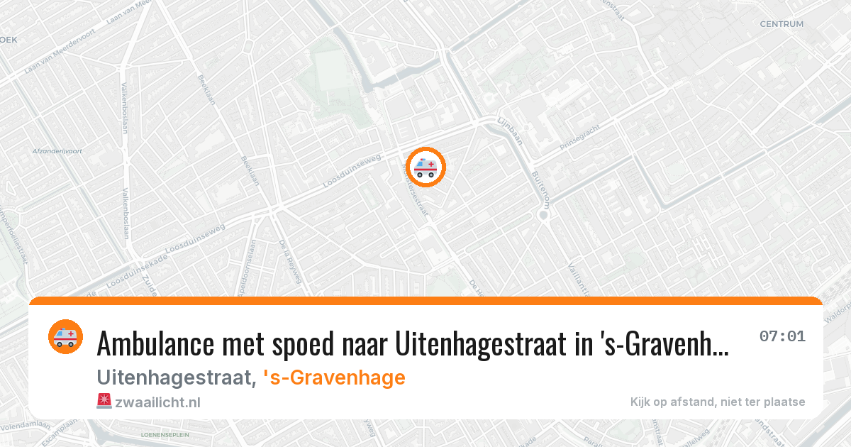 Ambulance met spoed naar Uitenhagestraat in 's-Gravenhage — 14 jul 2026
