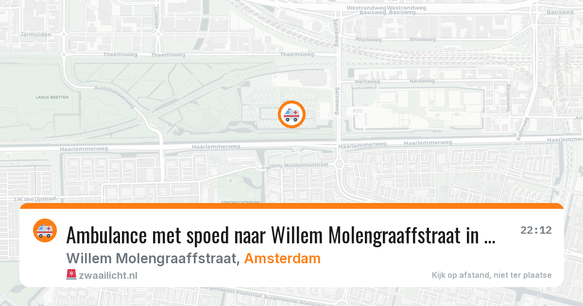 Ambulance met spoed naar Willem Molengraaffstraat in Amsterdam — 24 mei 2026