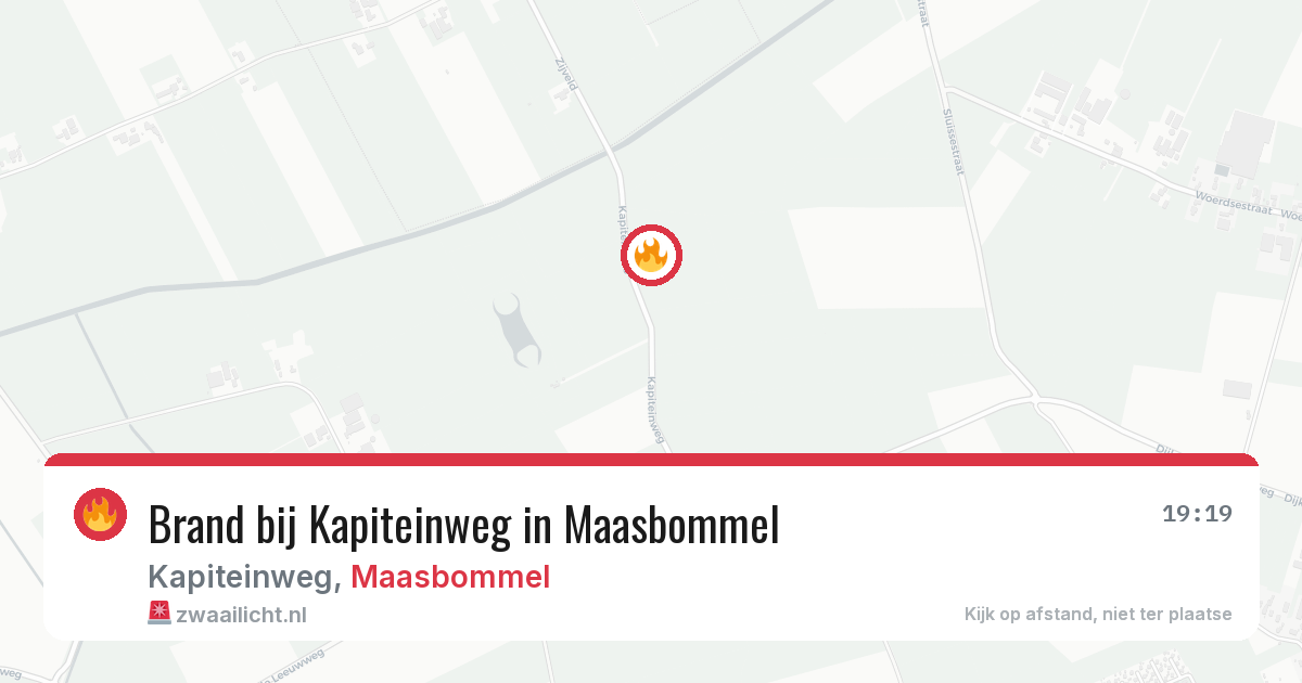 Brand bij Kapiteinweg in Maasbommel — 24 jul 2026