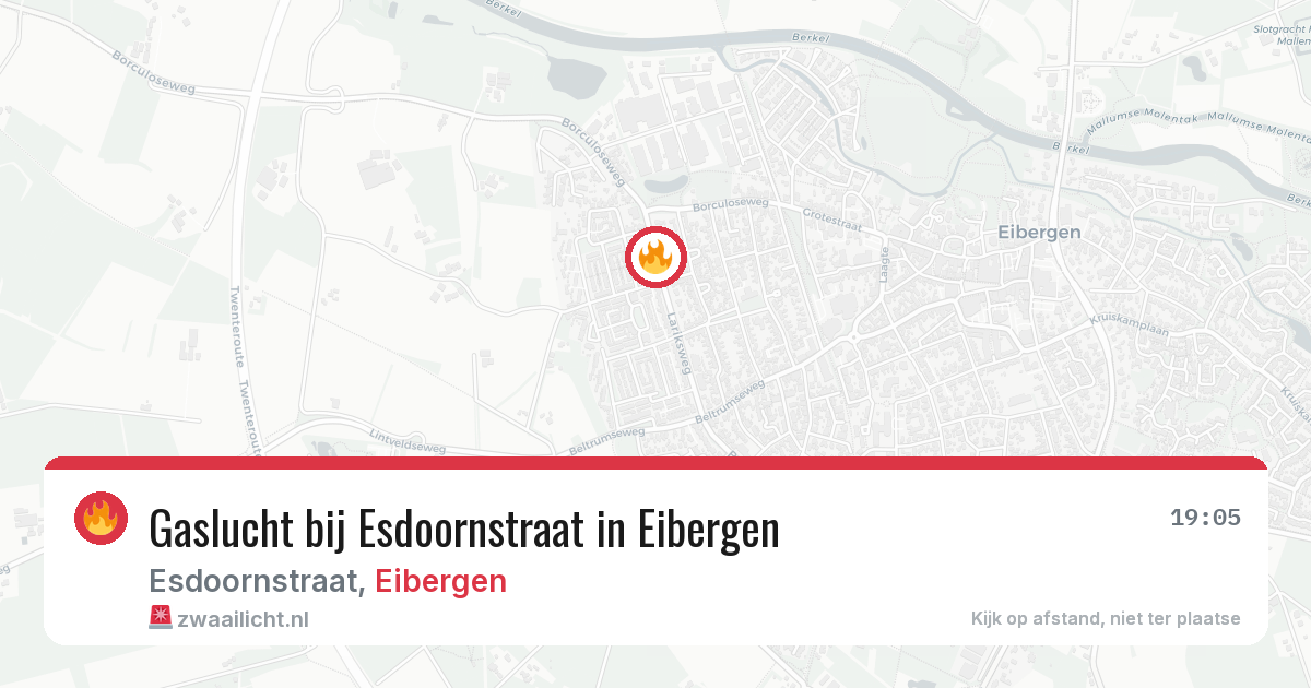 Gaslucht bij Esdoornstraat in Eibergen — 26 mrt 2026