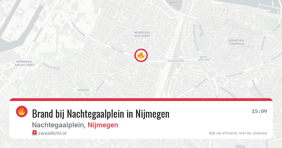 Brand bij Nachtegaalplein in Nijmegen — 6 aug 2026