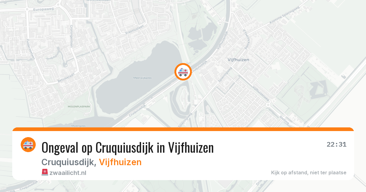 Ongeval op Cruquiusdijk in Vijfhuizen — 16 mei 2026