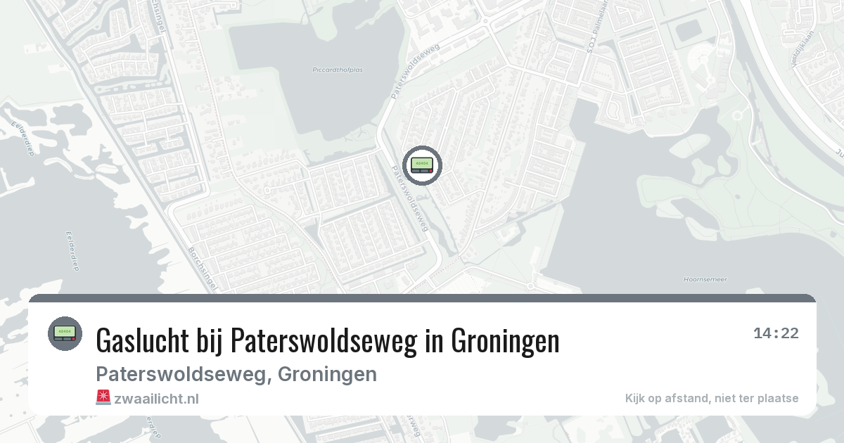 Gaslucht bij Paterswoldseweg in Groningen — 15 feb 2026