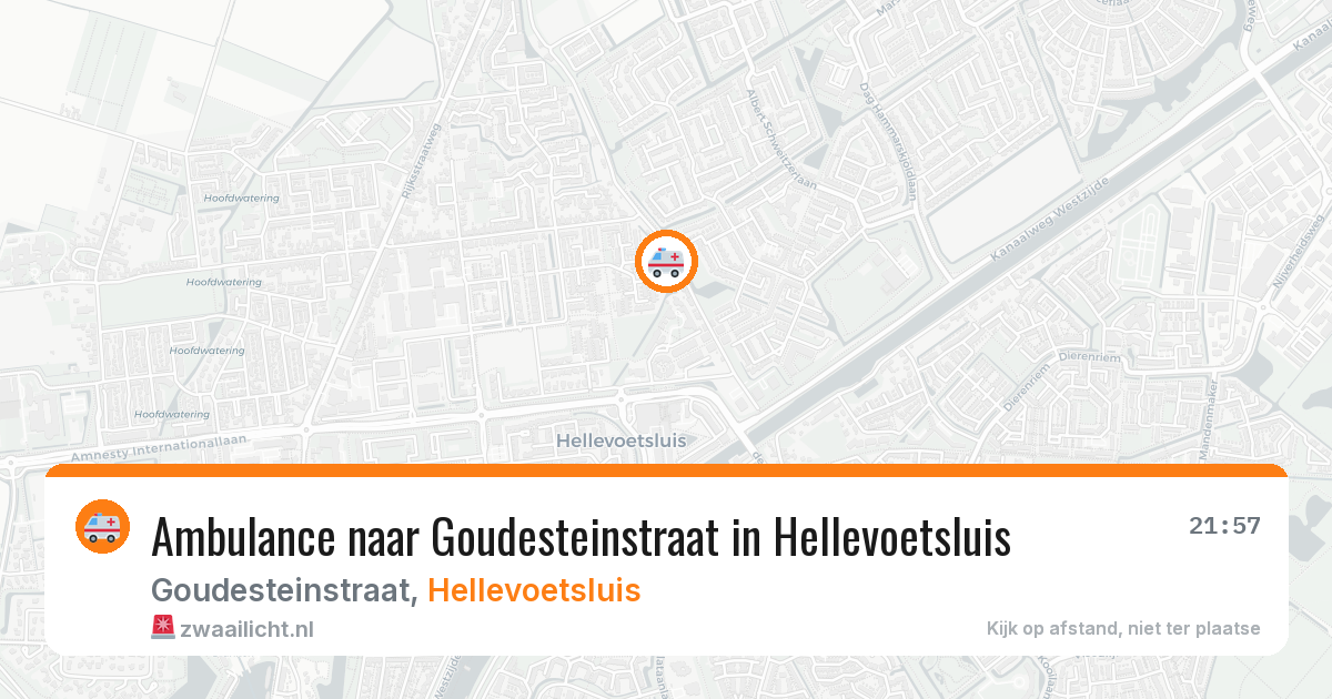 Ambulance naar Goudesteinstraat in Hellevoetsluis — 10 aug 2026