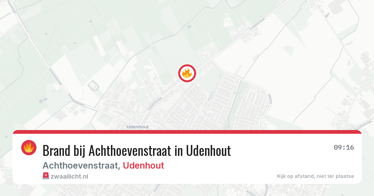Brand bij Achthoevenstraat in Udenhout — 26 jun 2026