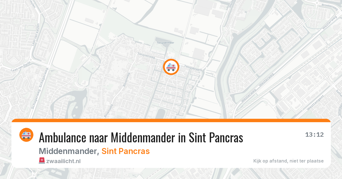 Ambulance naar Middenmander in Sint Pancras — 29 mei 2026
