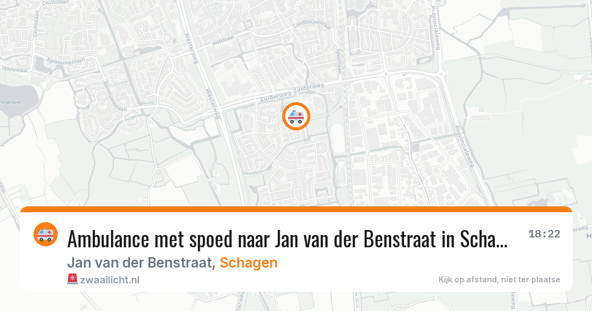 Ambulance met spoed naar Jan van der Benstraat in Schagen — 6 jul 2026