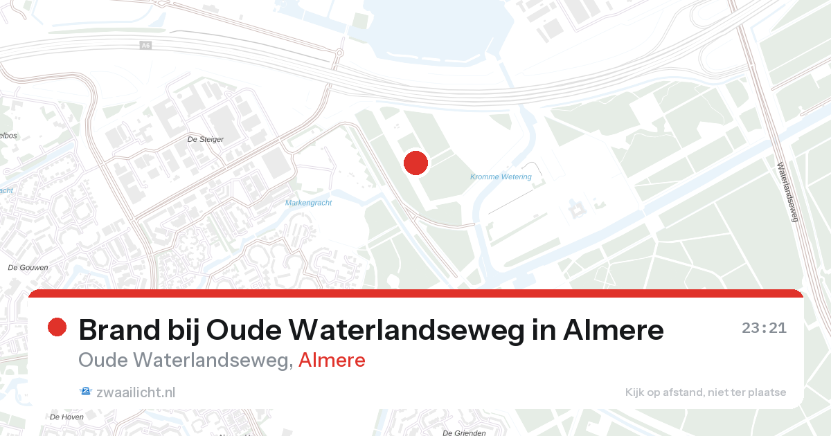 Brand bij Oude Waterlandseweg in Almere — 3 mei 2026