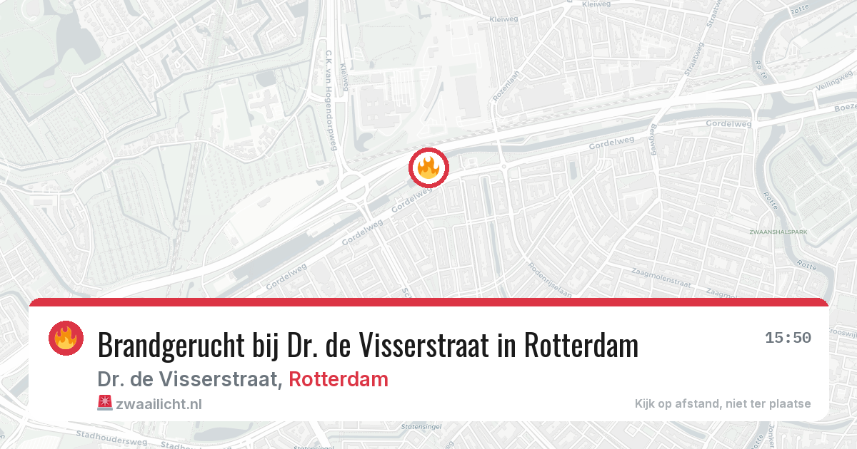 Brandgerucht bij Dr. de Visserstraat in Rotterdam — 7 aug 2026