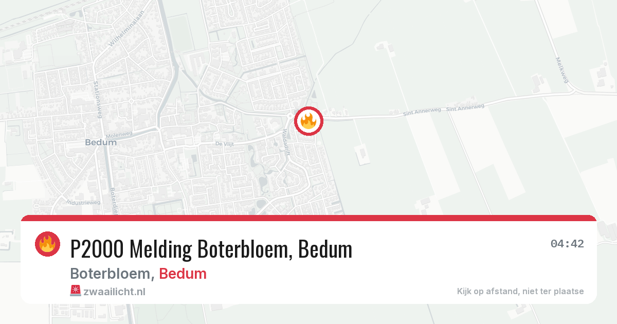 P2000 Melding Boterbloem, Bedum — 4 feb 2026