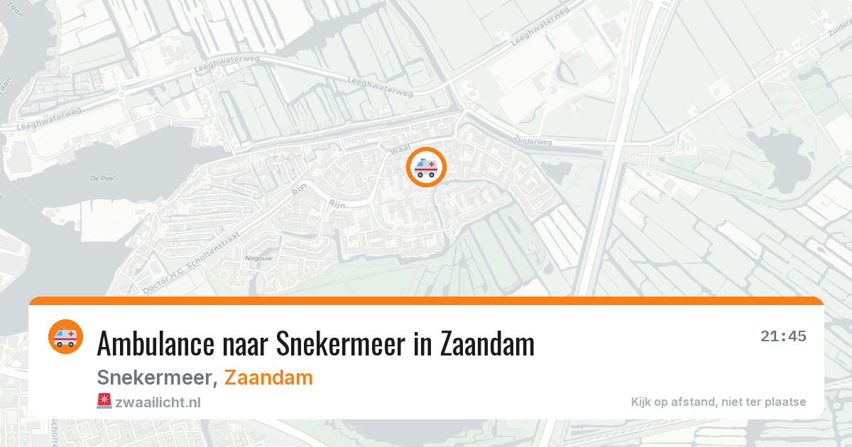 Ambulance naar Snekermeer in Zaandam — 29 jul 2026